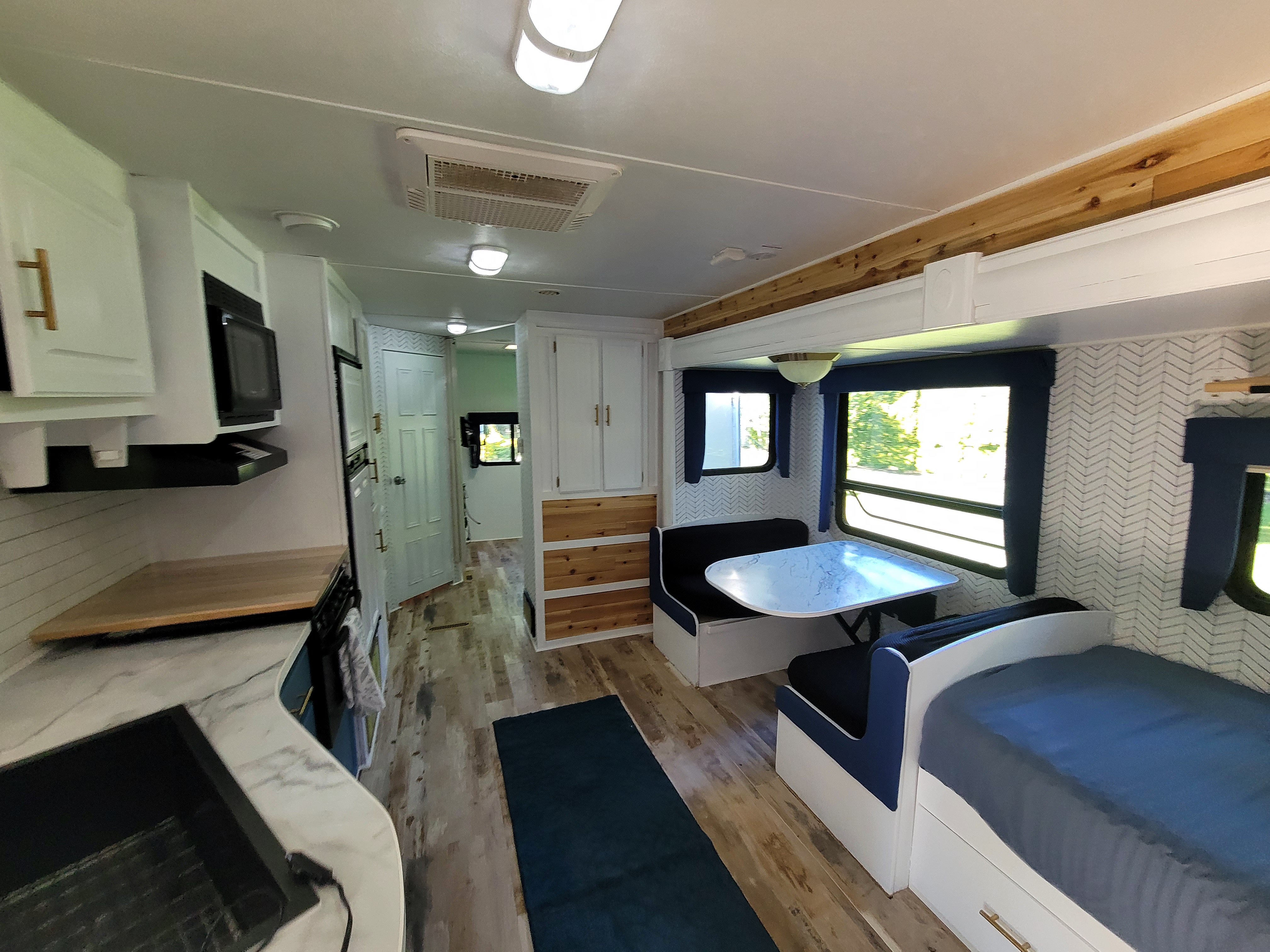 RV interior after complete renovation