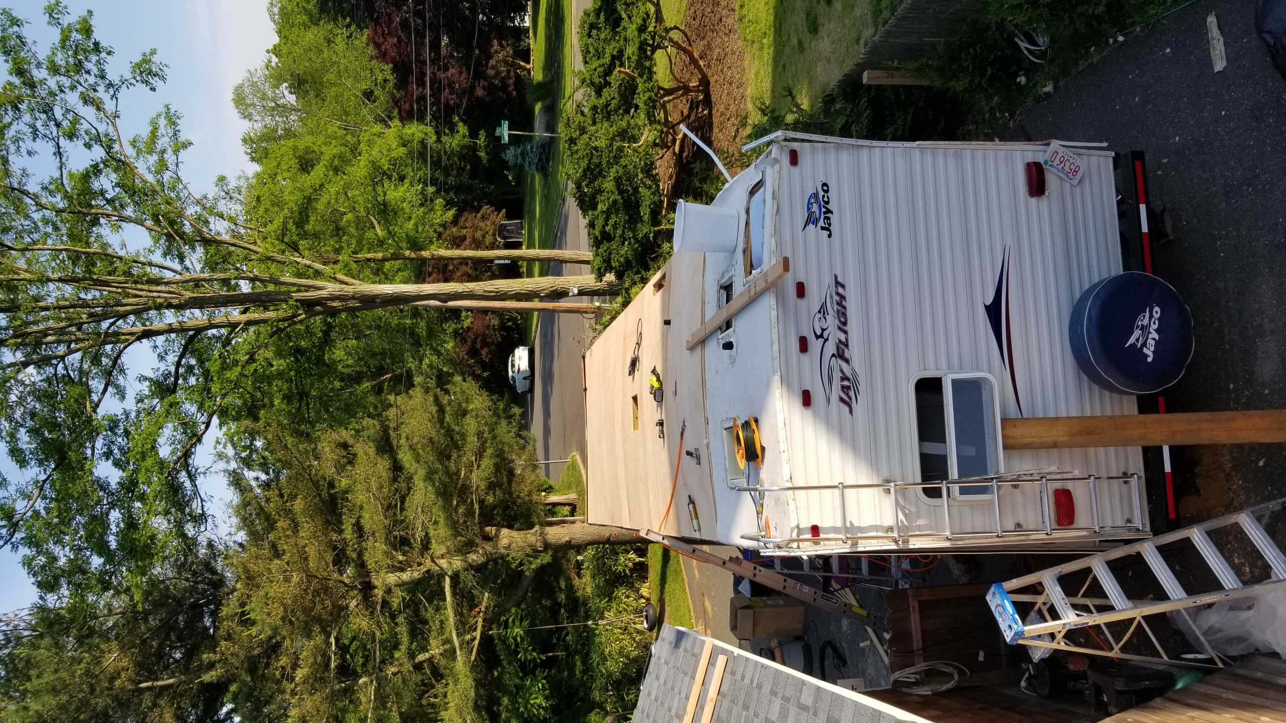 RV roof repair in progress